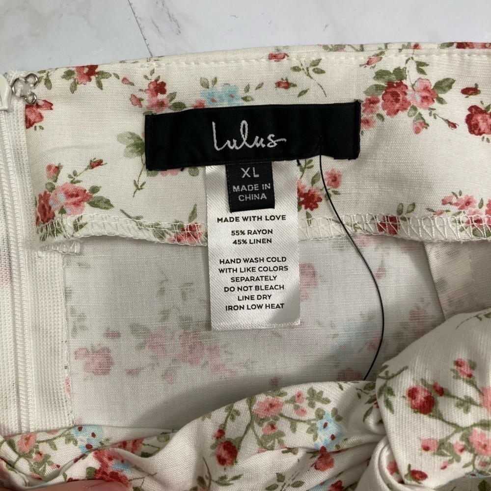 Lulu’s A Fling Thing White Floral Print High-Waisted Midi Skirt - Picture 6 of 6